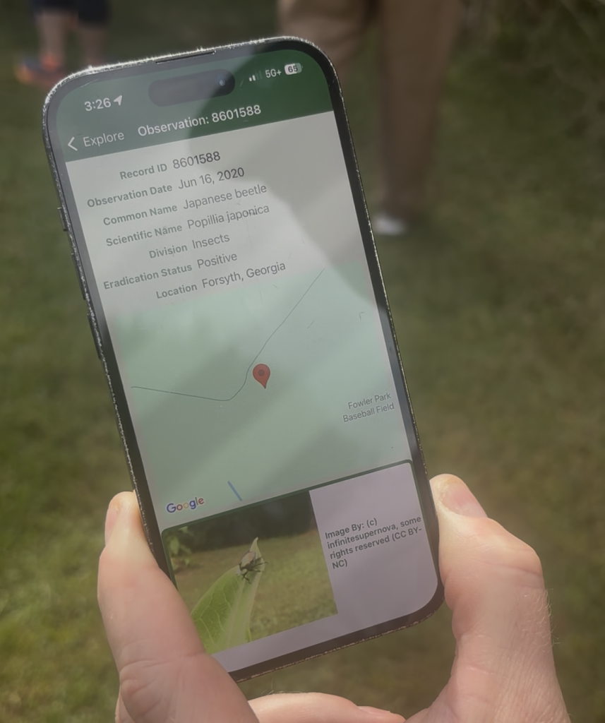 Someone using the EDDMapS App
